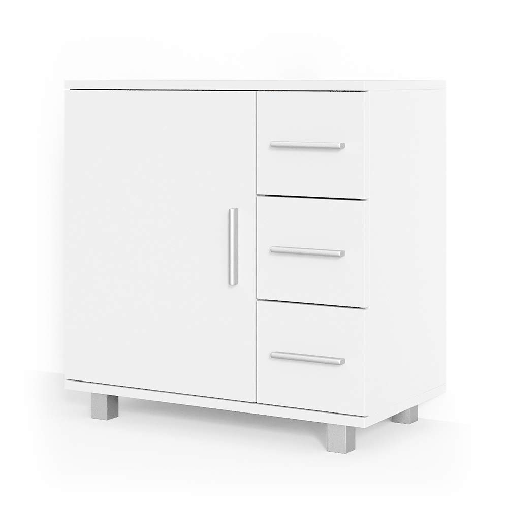 Vicco Mueble bajo Lavabo Ilias, Blanco, 60 x 60.8 cm | con recorte para sifón para instalación en lavabo