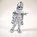 Whattiho 3D Printed Skeleton Knight, Articulated Skeleton Knight, Flexible Skeleton Figure with Removable Accessories, 3D Printed Fidget Toy Novelty Skeleton Halloween Decor (Silver)