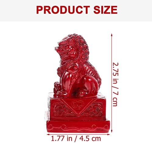 Operitacx 1 Pair of Chinese Foo Dogs Statue Asian Fengshui Guardian Lions Ward Off Evil Statues for Wealth Luck Prosperity Protection Home Office Decor