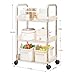 Trotianingyu 3 Tier Rolling Storage Cart, Acrylic Bathroom Cart Organizer Kitchen Organizer Utility Cart Mobile Shelving Unit Multi-Functional Shelves for Office, Kitchen, Living Room -Clear