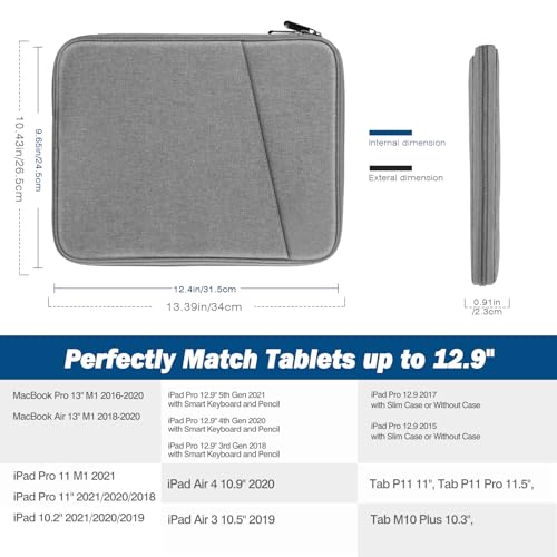 MoKo 13 Inch Tablet Sleeve Bag, Compatible with 13 inch iPad Air M4, 13 inch iPad Pro M5, MacBook Neo (A18 Pro) - Image 2