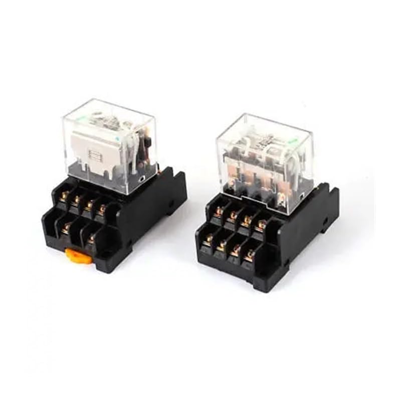 Relé de potencia HH64P DC 24V de 4 pines y bobina de 14 pines para riel DIN industrial