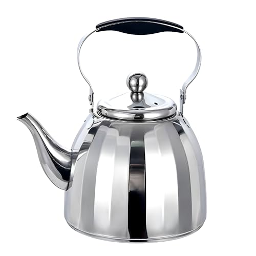 Tetera de acero inoxidable, Cafetera de 1 l/35 oz, Adecuada para restaurantes, hoteles, clubes, salones, cocinas domésticas y oficinas, con asa resistente al calor para un manejo cómodo