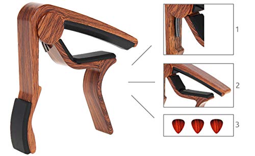 Malatec Capodastre Accessoire pour Guitare Acoustique et électrique Banjos – Changement Rapide avec 3 médiators en Bois… - Les Beatles, Paul McCartney, John Lennon, RIngo Starr, George Harrison Malatec Capodastre Accessoire pour Guitare Acoustique et électrique Banjos - Changement Rapide avec 3 médiators en Bois… – Image 5