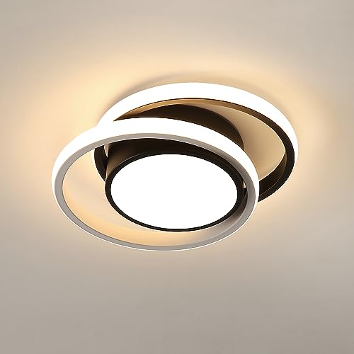 Seamoon Plafon Led Techo, Lampara de Techo Moderna 32W 3000LM de Dormitorio, Luces de Techo Redondo Luz Calida 3000K de Cocina Habitacion Pasillo Sala de Estar Baño, Diá. 27 cm