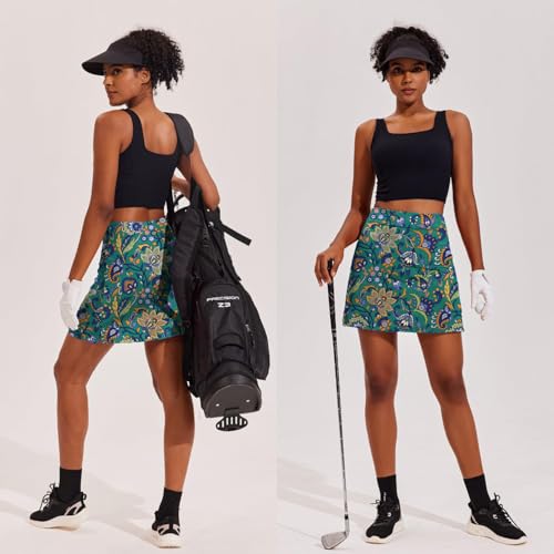 Image of Ekouaer 16 inch Golf Skorts for Woman with Inner Pockets Silicone Grippers Tennis Skirt Quick Dry Athletic Pickleball Skort