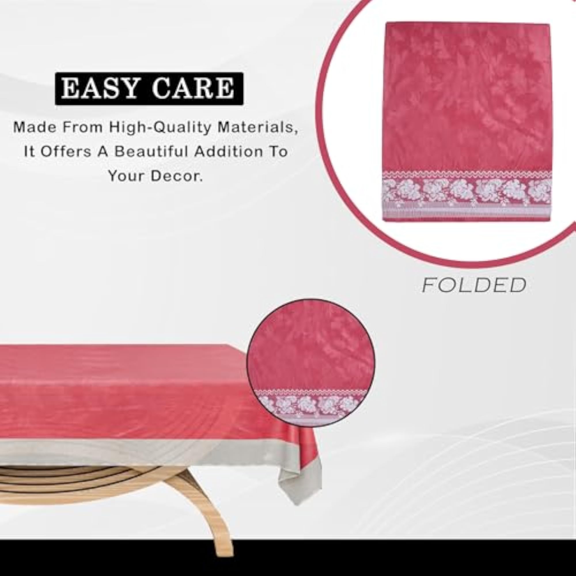PVC Table Cloth, 40x60 Inch, 4 Seater