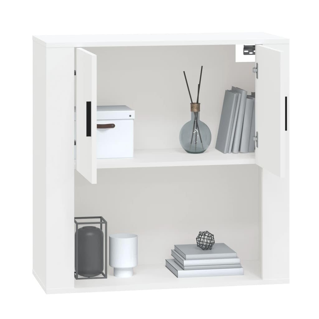 vidaXL Wandschrank, Hängeschrank mit viel Stauraum, Aufsatz für Schrank Sideboard, Schwebeschrank Beistellschrank Schwebend, Weiß Holzwerkstoff