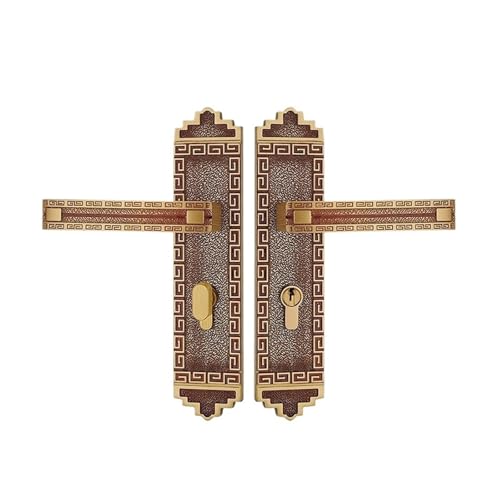 HC7201 中国風純銅室内ドアロック全銅製サイレントルーム中国風ホームドアハンドル(HC-7201rosegold)