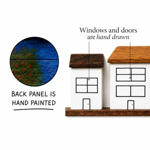 Image of 'Neighbourhood' Hand Painted Wooden Key Holder for Home (6 Types of Wood). Key Hangers for wall Key Holder Stand Key Stand for wall Keychain Holder for wall Dark Brown (Neighborhood)