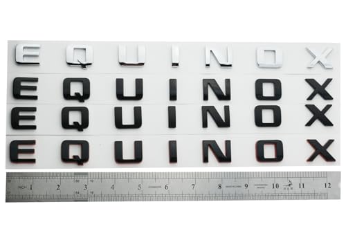 Image of 2X Equinox Front Door Nameplate Letter Logo 3D Badge Emblem Sport Replacement for Equinox (Matte Black)