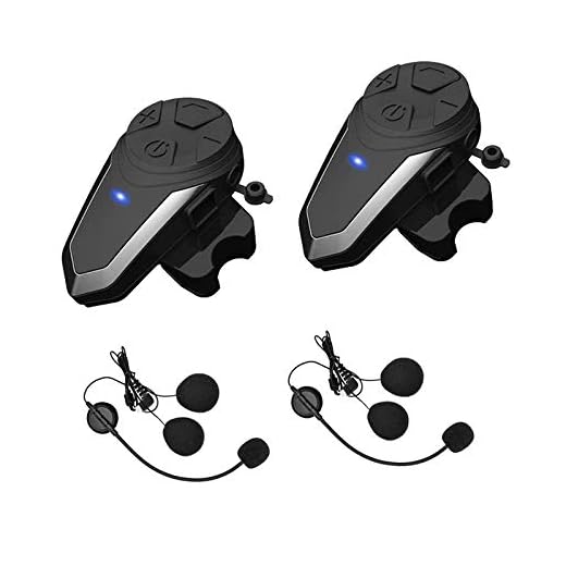Yaconob Motorcycle Bluetooth Headset BT-S3NS 1000m Motorcycle Helmet Bluetooth Radio Intercom Wireless Interphone to 2-3 Riders (Waterproof/Handsfree/Stereo Music/FM Radio/GPS/MP3 (2 Pack)