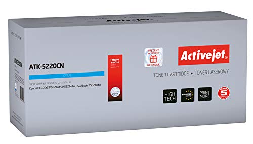 ActiveJet ATK-5220CN Toner for Kyocera Printer; Kyocera TK-5220C Replacement; Supreme; 1200 Pages; Cyan