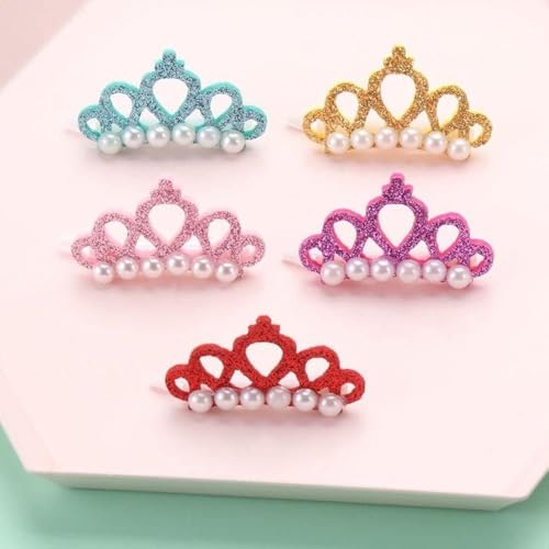 1 Pc Pet Small Dogs Cat Faux Pearl Crown Shape Bows Hair Accessories, Pets Hair Clips Dog Accessories DIY Pet Grooming Supplies Apparel Accessories (Purple)