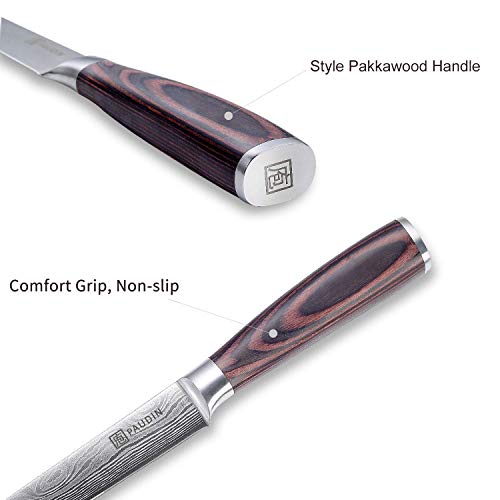 image for Utility Knife - PAUDIN 5 inch Chef Knife German High Carbon Stainless 