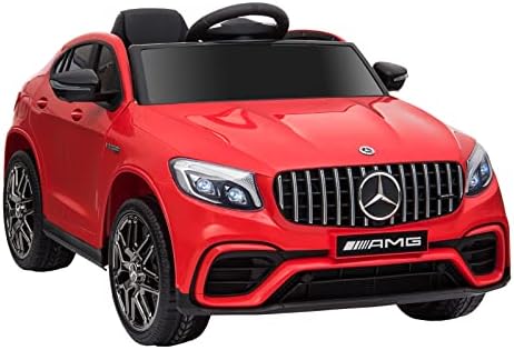 Aosom 12V Ride On Toy Car for Kids with Remote Control, Mercedes Benz AMG GLC63S Coupe, 2 Speed, with MP3, Electric Light, Horn, Suspension, Red