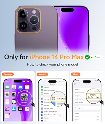Image of FNTCASE for iPhone 14 Pro Max Case: [Compatible with Magsafe] Translucent Matte Cases with [Full Camera Protection] [Screen Protector] Military Grade Shockproof Protective Phone Cover - Purple