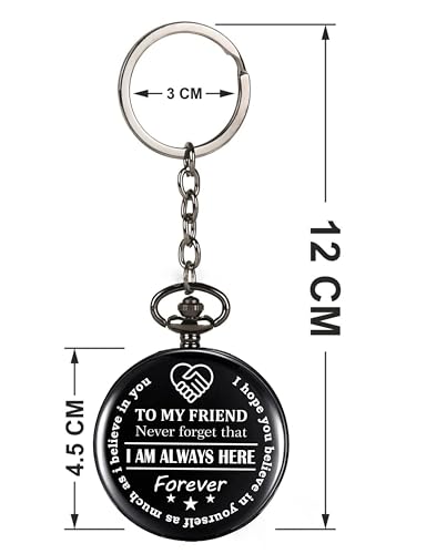 Image of Vintage Gandhi Style Pocket Watch with Engraved Designs & Messages Royal Black Analog for Men Women & Kids Includes Key Ring for car or Bike Keys Ideal Gift