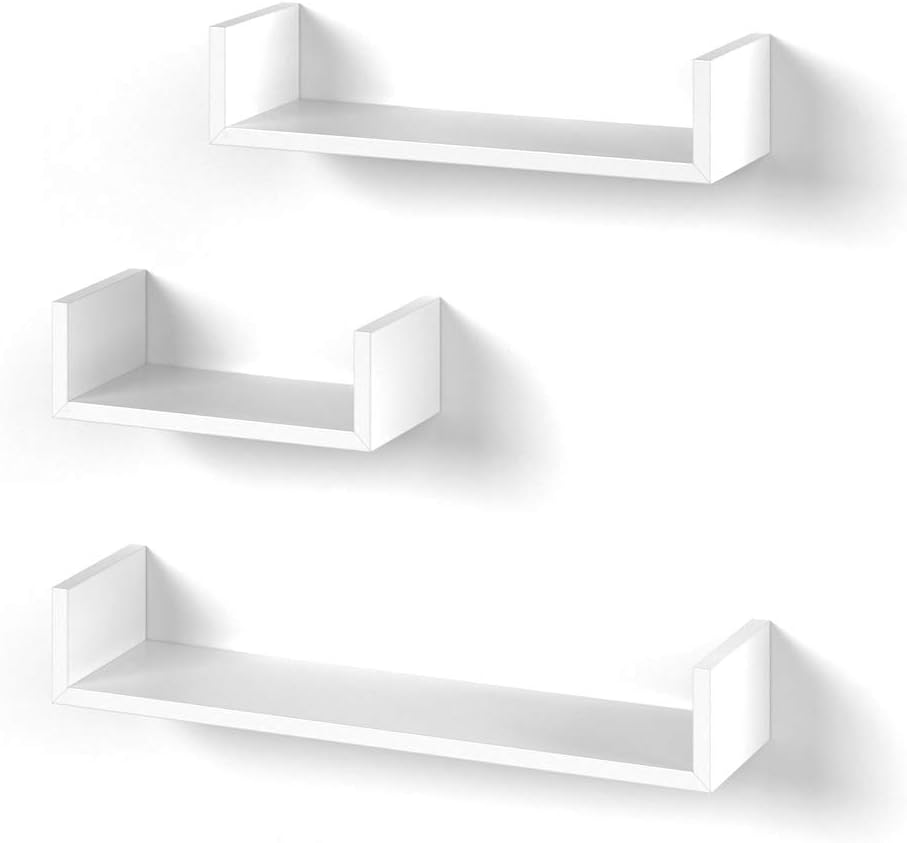 Vicco Set of 3 White Wall Mounted Bookshelf Shelf Bookcase