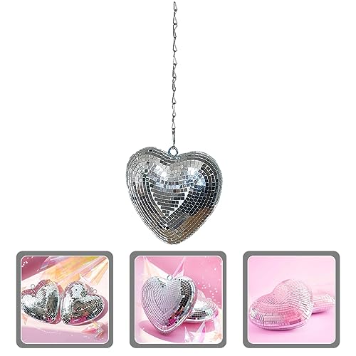 Bola espejada Zerodeko para decoración de fiestas y bodas, diseño moderno en forma de corazón, acabado plateado miniatura 5