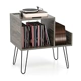 Rangement Personnalisable : Ce meuble à disque dispose de séparateurs amovibles, adaptant parfaitement l'espace pour vos disques vinyles, 145 albums, CDs et même livres. Son étagère latérale ouverte met en valeur vos éditions préférées, tandis que le plateau spacieux maintient l'ordre. Il répond aussi bien aux besoins d'organisation qu'à l'amour pour l'esthétique musicale.