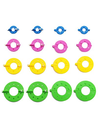 Newbested 16 PCS 4 Different Sizes Essential Pom-pom Maker for Fluff Ball Weaver Needle Knitting DIY Tool,Pompom Maker Fluff Ball Weaver Needle Craft DIY Wool Knitting