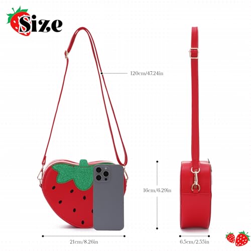 Strawberry Shape Purse Cute Strawberry Shoulder Handbag Fruit Shaped Purse Bag4