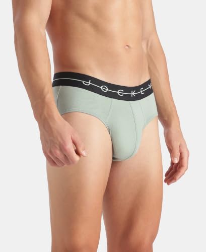Image of Jockey NY15 Men Super Combed Cotton Elastane Stretch Solid Brief with Ultrasoft Waistband