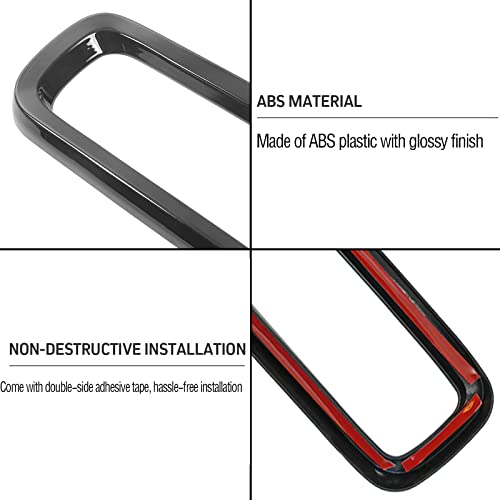 Image of Front Bumper Grill Insert Rings Vent Cover Trim Compatible with Jeep Renegade 2015 2016 2017 2018 Gloss Black (7pcs)