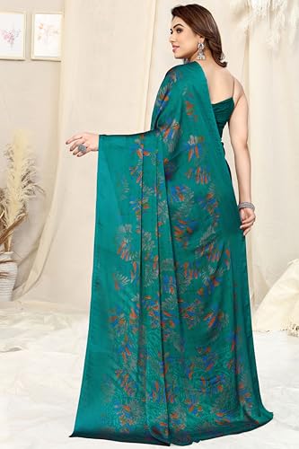 Image of MIRCHI FASHION Women's Ready to Wear 1 Minute Drape Chiffon Printed Saree with Blouse Piece