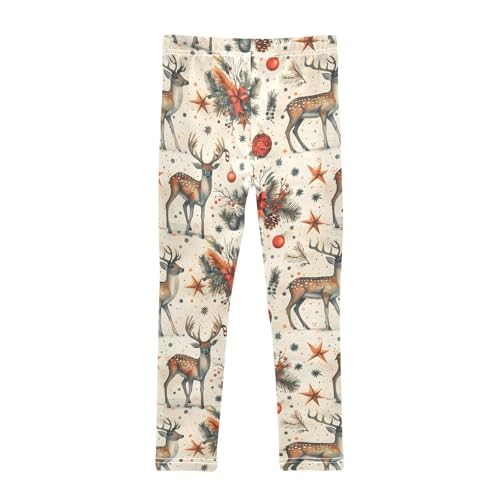 Christmas Deer Ball 1 Girls Leggings Athletic Pants Tights Stretch Bottom2