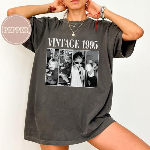 Custom Vintage 30th Birthday Photo and Year Shirt, Custom Shirt with Picture 30th Birthday, Personalized 1995 Gift, Est 1995 Tshirt Multi2