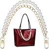 VARMDUKKE Pearl Purse Double Extender Chain, Gold Bag Charm Handle with Metal Buckles, 10 mm Replacement Bag Straps for Women, Elegant Accessory Decoration for Handbags, Purse (1PCS)