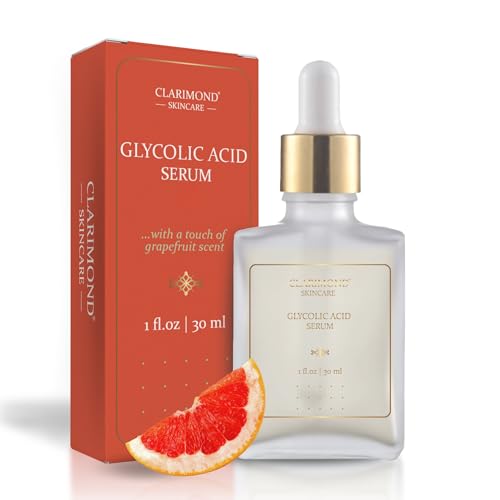 CLARIMOND Glycolic Acid Serum with a Touch of Grapefruit Scent - Enriched with Botanical Extracts for Radiant Skin, Aloe Vera for Soothing Hydration, Gently Exfoliation for a Healthy Glow.