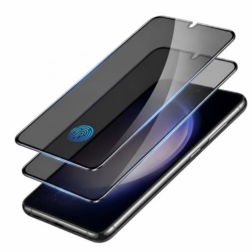2 Pack Privacy Screen Protector for Samsung Galaxy S23 Plus [Anti-Spy Tempered Glass] [Fingerprint Unlock Support] Anti-Scratch Bubble-Free Easy Install 9H Protective Glass for Galaxy S23 Plus