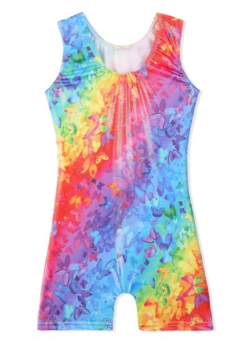 Image of Gymnastics Leotards for Toddler Girls Gym Suits Dance Leotard Sparkly Rainbow Dinosaur Leopard Stars Biketard