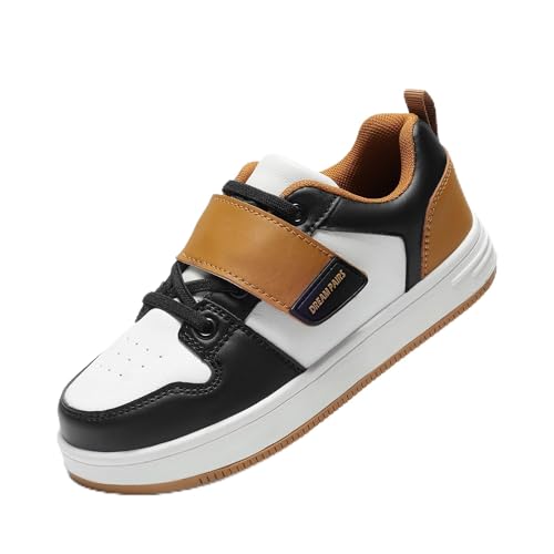 DREAM PAIRS Boys Girls Sneaker Low Top Basketball Shoes Kids LilLegends Walking Shoes for Sport Outdoor School,Size 13 Little Kid,Black/Brown,SDFS2420K