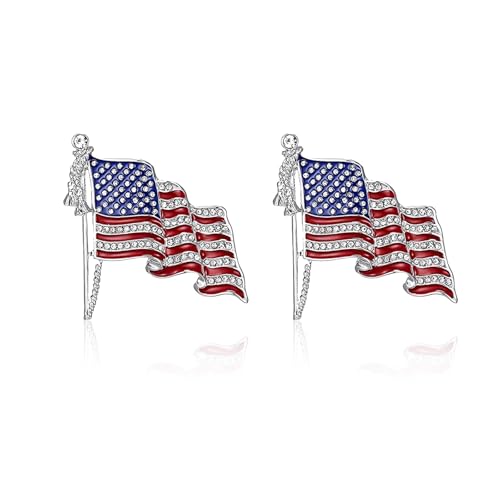 Image of American Flag Pin Patriotic Enamel Brooch USA 250th Birthday 250 Years Anniversary 4th of July Independence Day Accessories Celebration Gift