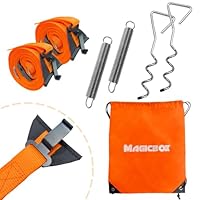 Magicbox Sturmband Markise Set für Thule&Fiamma, Sturmsicherung Komplett Set mit 2 Spiralnagel, 2 Federn, 2 Spanngurten+Tasche, Wetterfestes Wohnmobil Zubehör zur Stabilisierung von Markise