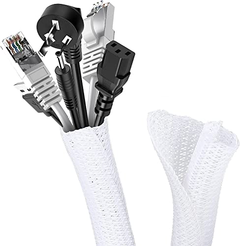 Romon 6 m Cable Sleeve, 13-20 mm Can Be Cut to Size, Self-Closing, Flexible Woven Cable Sheath, Spiral Hose for TV PC