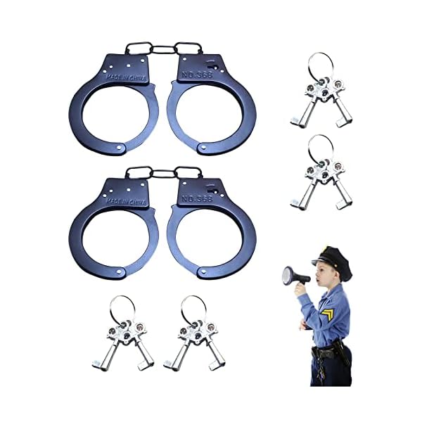 Handschellen Kinder 2pcs Handschelle Polizei Spielzeug Handschellen Kinder Metall Kinderhandschelle mit 4…