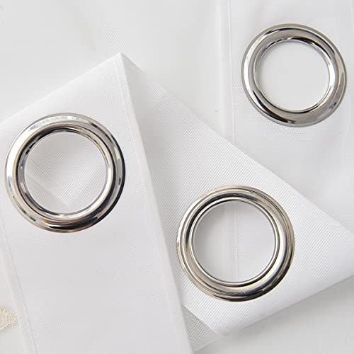 Embroidered Lace Sheer Curtain For Living Room Window Treatment Top Grommet Drape Panels Voile Curtain Decor Clwyah314 (2 Panels, W 62Xl 87 Inch) #TOP6