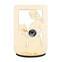 Xunboo Zwangerschapsaankondiging ultrasone frame standaard houten sonogram frame cadeau voor aanstaande moeder sociale babyshower media foto rekwisiet (Small