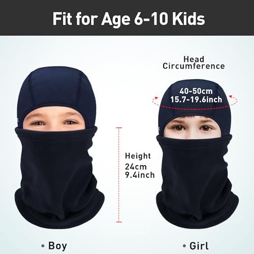 Image of Arcweg Kids Balaclava Ski Mask Thermal Fleece Neck Warmer Winter Windproof Face Hood Mask Fits Under Helmets for Boys Girls