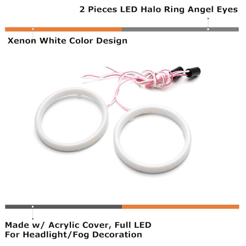 Kit LED Angel Eyes Halo iJDMTOY 6000K para Dodge RAM 2013-2018 miniatura 2