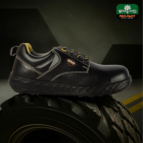 Image of Woodland Men Leather Safety Shoes