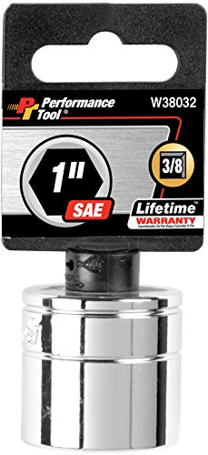 Performance Tool W38032 3/8" Drive 6-Point Socket, 1" #TOP12