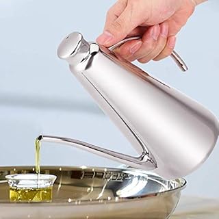 Olive Oil Dispenser, 850ml Large Capacity Stainless Steel Oil Pot Dispenser for Sauce Vinegar