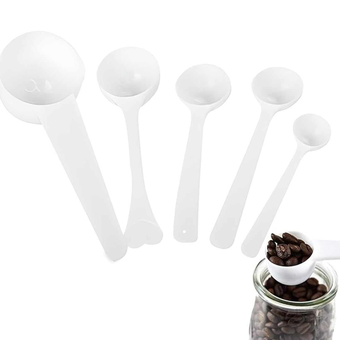 24 Stück Messlöffel 2,5 G / 5 Ml – Mit Langem Griff, Aus PP, Für Küche & Kaffee