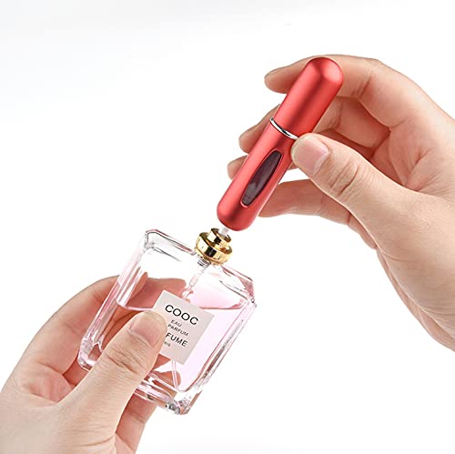 Portable Mini Refillable Perfume Atomizer Bottle, Atomizer Perfume Bottle Perfume Spray, Scent Pump Case, Perfume Atomizer Refillable for Traveling and Outgoing(5ml, 4pack)